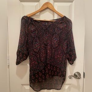 Sheer floral blouse